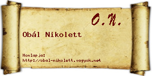 Obál Nikolett névjegykártya