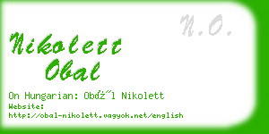 nikolett obal business card